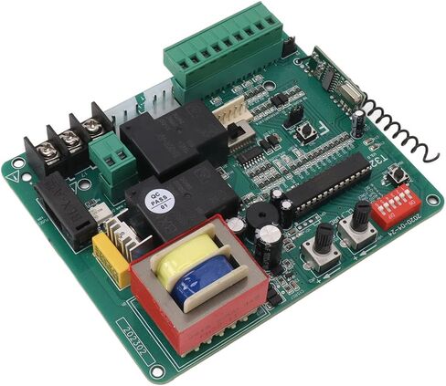 Sliding Gate Motor Control Board, 220V LED Indication Remote Control Door Open Close Board for Sliding Gates Electronic Component 11.5 x 10 cm with 2 Remote Controls in Kuwait