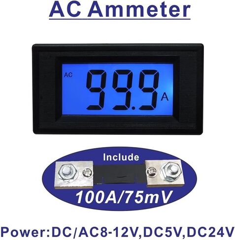 مقياس التيار الكهربائي DC مقياس التيار الكهربائي DC 200A يشمل تحويلة 200A 75mV مقياس التيار DC Ampere Meter 5 أرقام LED 5V 12V 24V (مصدر الطاقة DC5V) in Kuwait