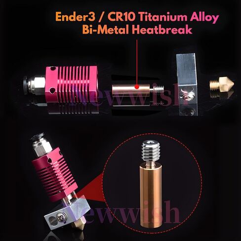 Ender 3 CR-10 Bi-Metal Heatbreak,Ender 3 V2 Upgrade All Metal BiMetal Heatbreak for Ender 3/V2/Pro/Ender 5/Plus/CR10/10S/S4/S5/CR10/V2/V3/Neptune 3 Pro/Plus/Max/Neptune 4/4 Pro Hotend.(1PC) in Kuwait