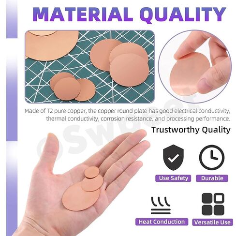 T2 Copper Round Plate is Suitable for DIY Handicraft Building Decoration Machinery,Thickness 0.3mm,0.3×20mm in Kuwait