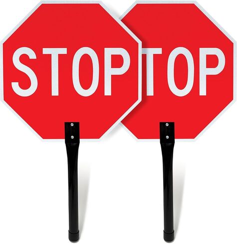12x12 inch Handheld Stop Sign with Metal Handle -Aluminum Stop Sign- 2 Pack in Kuwait