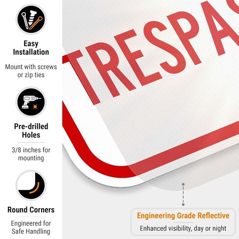 Private Road No Trespassing Sign, (SI-65099) | 12x18 Inches, 3M EGP Reflective .063 Aluminum, Made in USA by Sigo Signs in Kuwait