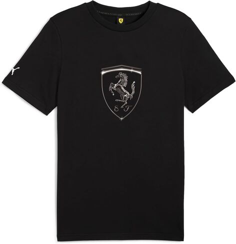 Puma Men's Scuderia Ferrari Graphic T-Shirt, Big Shield Tonal Puma Black SS25, Large in Kuwait