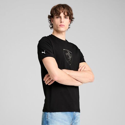 Puma Men's Scuderia Ferrari Graphic T-Shirt, Big Shield Tonal Puma Black SS25, Large in Kuwait