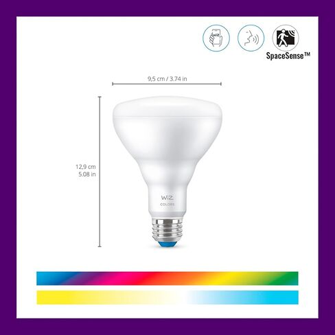 WiZ Connected 65W BR30 LED Smart Light Bulbs - 4 Pack - Connects to Your Wi-Fi - E26 Smart Bulb - Control with Voice or App + Activate with Motion - Matter Compatible in Kuwait