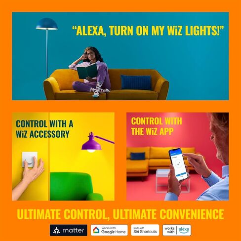 WiZ Connected 65W BR30 LED Smart Light Bulbs - 4 Pack - Connects to Your Wi-Fi - E26 Smart Bulb - Control with Voice or App + Activate with Motion - Matter Compatible in Kuwait