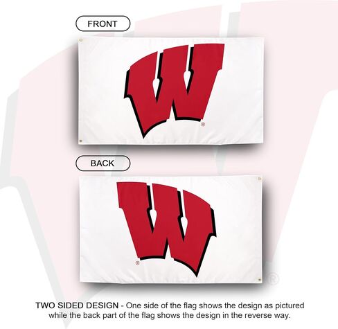 Desert Cactus University of Wisconsin UW Flag - 3 x 5 Feet Badgers Banner, Indoor/Outdoor Durable Fabric, 100% Polyester Design (Style C) in Kuwait