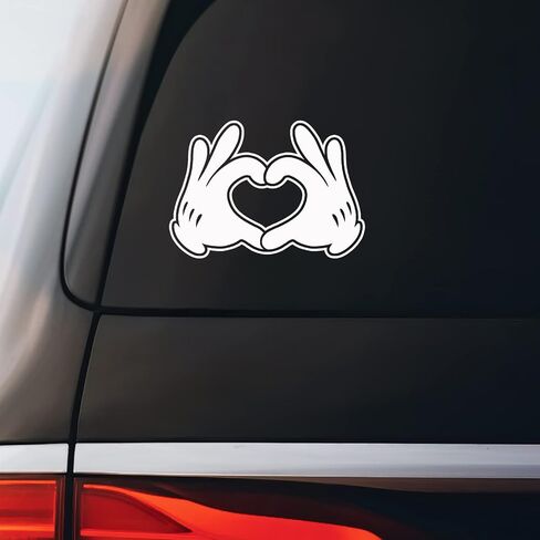 Cartoon Gloves Heart Sticker Decal Notebook Car Laptop 5.5"x3.5" (White) in Kuwait