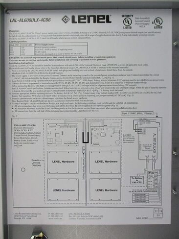Lenel LNL-AL600ULX-4CB6 - مزود الطاقة المدرج في قائمة UL 12 VDC 6AMP Output in Kuwait