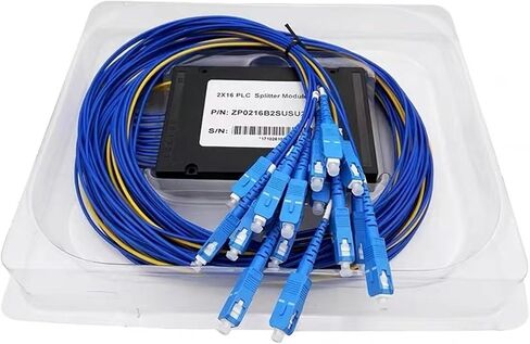 2pcs 2x16 optical fiber PLC splitter 2 * 32/16 box type SC FC ST LC pigtails type Cassette FTTH(2x16 FC) in Kuwait