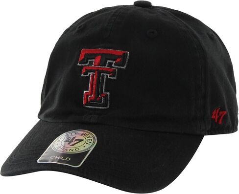47 NCAA Texas Tech Red Raiders Brand Clean Up Adjustable Hat, Black 1, One Size in Kuwait