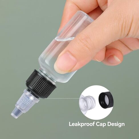 100 Pcs 1 oz Plastic Squeeze Bottles, Boston Squeeze Bottles Bulk | Clear Plastic Dispensing Bottle, Squeezes Condiment Bottle for Liquids, Oils, Inks, Crafts, Household, Kitchen in Kuwait