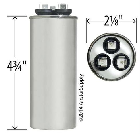 American Standard CPT00977 / CPT-0977 - 35 + 5 uF MFD x 440 VAC Genteq Replacement Dual Capacitor Round # C4355R / 97F9848 in Kuwait
