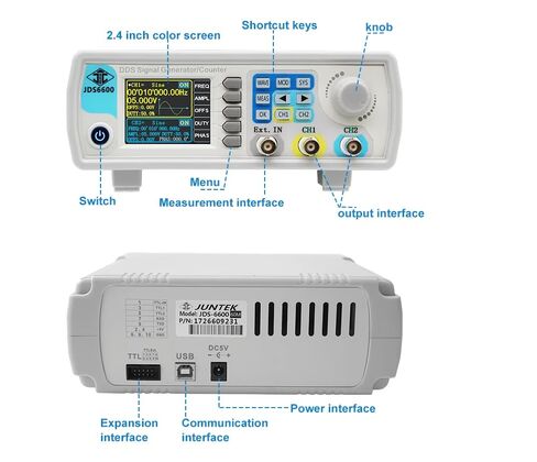JDS6600 Fully CNC DDS 60MHz Dual Channel Function Arbitrary Wave Signal Generator Source Frequency Meter Frequency Sweep Instrument in Kuwait