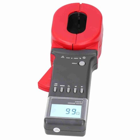 Clamp Meter for Earth Resistance, 0.01-1200Ω Earth Tester, 4Bits Digital Ground Monitor with 99 Units Data Storage, 0.001 Accuracy, Threshold Set & Audible Alarm in Kuwait