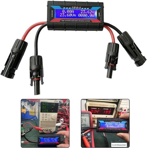 RC واط متر محلل الطاقة الجهد أمبير متر، شاشة LCD رقمية مع موصل الضوئية للطاقة الشمسية، طاقة الرياح، قياس تيار البطارية 4.8-60 فولت (150 أمبير) in Kuwait