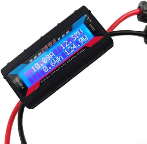 RC واط متر محلل الطاقة الجهد أمبير متر، شاشة LCD رقمية مع موصل الضوئية للطاقة الشمسية، طاقة الرياح، قياس تيار البطارية 4.8-60 فولت (150 أمبير) in Kuwait