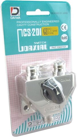 Daiwa CS-201GII 2-Position Coax Switch (N-Type) – High-Power RF Antenna Selector DC–2 GHz, 50-dB Isolation, Gold-Plated N Female Connectors, Manual RF Switch for Amateur Device Rack in Kuwait