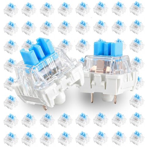 50 PCS Blue Keyboard Switches for 3D Prints, with A Storage Box | 3 Pin Dustproof Keyboard Switches for Mechanical Keyboard Assembling & Replacement, Gaming Keyboard Enthusiast Gifts in Kuwait
