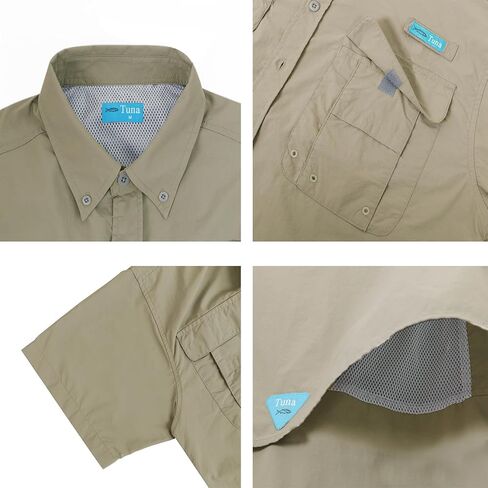 Men's UPF UV 50+ Sun Protection Magellan Fishing SPF Camping Hiking Short Sleeve Shirts in Kuwait