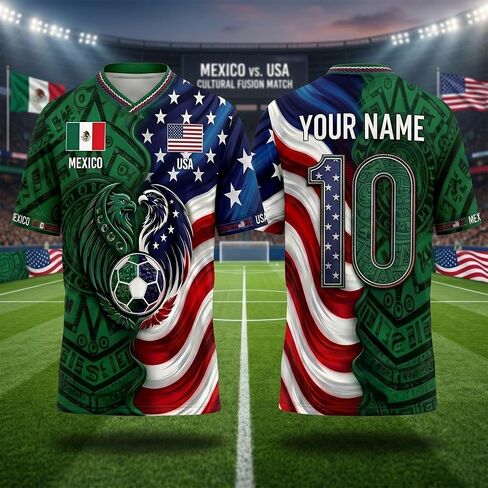 Personalized Mexico Soccer Jersey, Custom Football Shirt with Name & Number, Mexico Jersey for Men Women Youth in Kuwait
