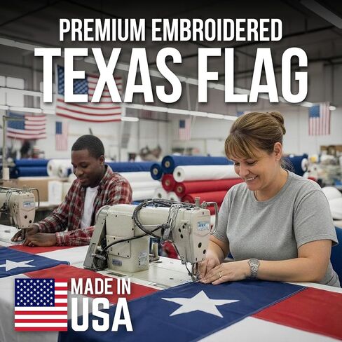 Texas Flag 5x8 Heavy Duty Outdoor - Proudly Made in USA, Sewn State Flag with Durable Construction for Outdoor Display, Weather-Resistant with Brass Grommets in Kuwait