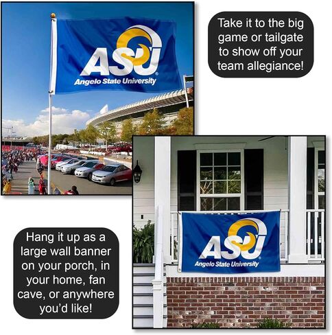Angelo State Rams Wordmark Large Grommet Banner Flag in Kuwait