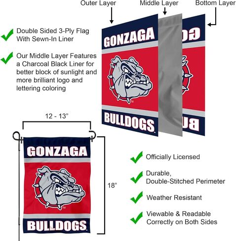 Gonzaga Bulldogs Wordmark Logo Garden Banner Flag in Kuwait