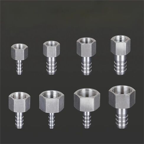 6 8 10 12mm Hose x M10 M12 M14 M16 M18 M20 Metric Female 304 Stainless Steel Coupler Pipe Fitting Connector High Pressure(6-M14x1.5) Plumbing Fittings in Kuwait