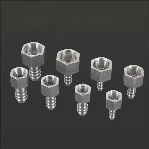 6 8 10 12mm Hose x M10 M12 M14 M16 M18 M20 Metric Female 304 Stainless Steel Coupler Pipe Fitting Connector High Pressure(6-M14x1.5) Plumbing Fittings in Kuwait