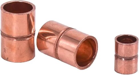 6.35-159mm 1/4" 3/8" 1/2" 5/8" 3/4" 1" -6.25" ID Copper End Feed Solder Straight Coupling Pipe Fitting Connector Air Conditioner(10x5mm) Plumbing Fittings in Kuwait