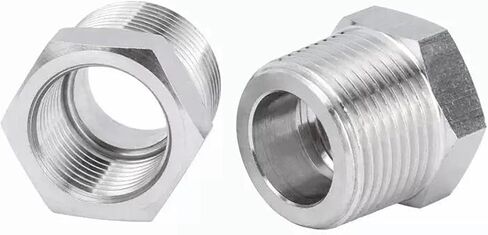1/8" 1/4" 3/8" 1/2" 3/4" 1" NPT Male To Female 304 Stainless Steel High Pressure Bushing Reducing Pipe Fitting Connector(BSP3I4 to BSP3I8) Plumbing Fittings in Kuwait
