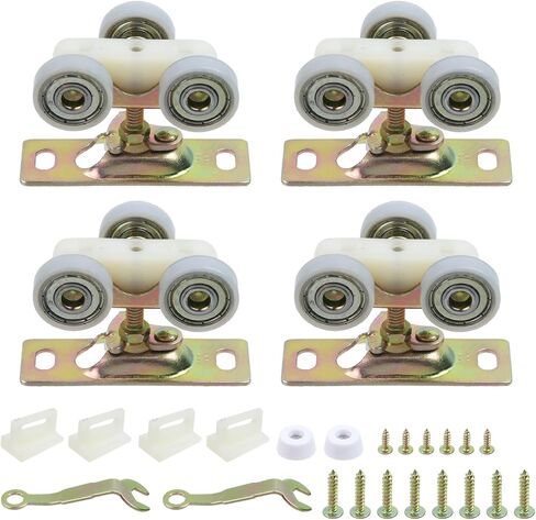 KUMGROT 2 Pcs Alloy RV Slide Rollers Pocket Door Roller Sliding Door Wheel and Hanger, White in Kuwait