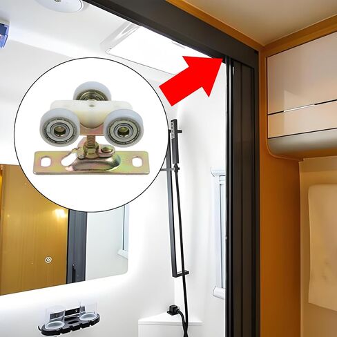 KUMGROT 2 Pcs Alloy RV Slide Rollers Pocket Door Roller Sliding Door Wheel and Hanger, White in Kuwait