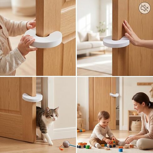 TIESOME 8Pcs Door Finger Pinch Guard, Baby Anti Door Slam Stopper Soft Foam Proof Door Stopper Prevents Finger Pinch Injuries, Slamming Doors, and Child or Pet from Getting Locked in Room in Kuwait