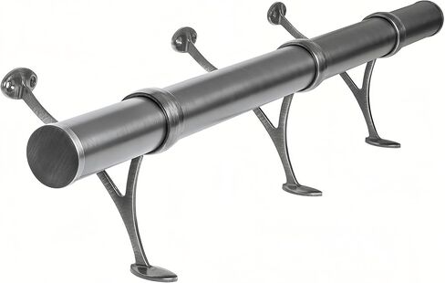 Stainless Steel Bar & Floor Mount Combination Foot Rail Bracket ,Fits 50.8mm/2inch OD Bar Foot Rail Tubing Furniture Hardware with Screws (Matte Black, 2Pack) in Kuwait