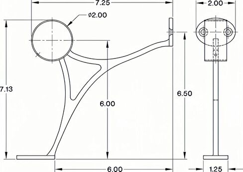 Stainless Steel Bar & Floor Mount Combination Foot Rail Bracket ,Fits 50.8mm/2inch OD Bar Foot Rail Tubing Furniture Hardware with Screws (Matte Black, 2Pack) in Kuwait