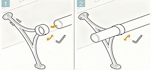 Stainless Steel Bar & Floor Mount Combination Foot Rail Bracket ,Fits 50.8mm/2inch OD Bar Foot Rail Tubing Furniture Hardware with Screws (Matte Black, 2Pack) in Kuwait