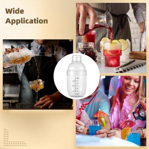 Mini Cocktail Shaker - 12 PCS Clear Cocktail Shakers, 350 cc/ 12 oz Plastic Shaker Bottle with Strainer, Bartender Tool Scaled Drink Mixer for Tea Coffee Bar Bubble Christmas Gift Milk in Kuwait