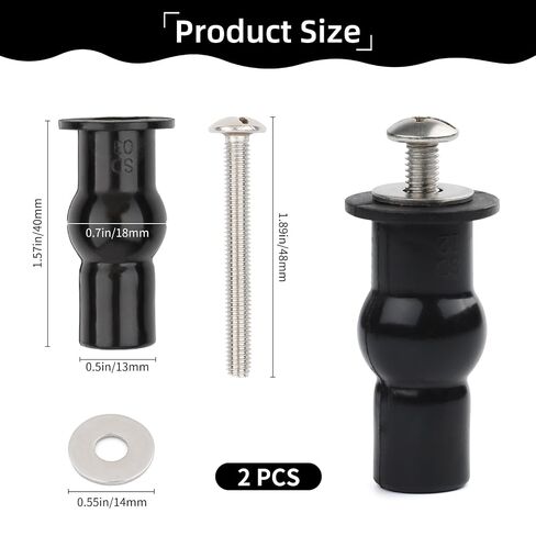 Universal 2 Pcs Toilet Seat Screws,Toilet Seat Bolts Replacement Kit,Toilet Lid Screws Rubber Top Nut,Top Mounting Hinge Bolts Replacement Kit in Kuwait