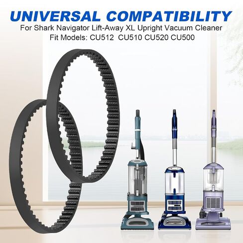حزام بديل لسمك القرش CU512 CU520 CU510 CU500 Navigator Lift-Away XL | جزء ملحقات حزام المكنسة الكهربائية للمكنسة الكهربائية المستقيمة Shark Lift Away، متينة ومرنة، وسهلة التركيب (عبوتان) in Kuwait