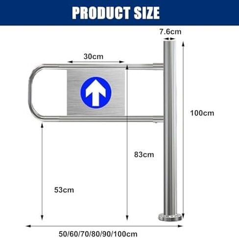 90° Self-Closing Swing Gate, One-Way Automatic Rebound Access Gate, Stainless Steel Closing Fence Door for Supermarkets and Libraries, 100cm Kit in Kuwait