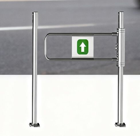 Single-Swing Entrance Door Manual Pedestrian Gate Automatic Closing Metal Swing Gate Half-Size Stainless Steel Portal (Silver 2.80cm/31.5in) for Market Use in Kuwait