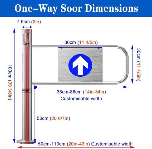 Universal Spring-Loaded Safety Gate - Automatic Closing Swing Gate for Supermarkets Libraries Factories & Schools - Secure Entrance Solution for High Traffic Areas in Kuwait