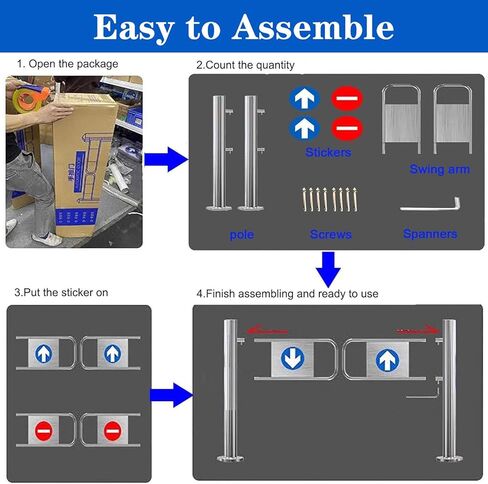 Universal Spring-Loaded Safety Gate - Automatic Closing Swing Gate for Supermarkets Libraries Factories & Schools - Secure Entrance Solution for High Traffic Areas in Kuwait