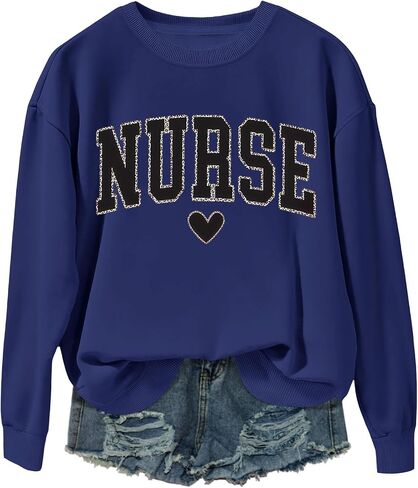 Leopard Nurse Sweatshirt RN Sweashirt Oversized Crewneck Nurse Sweatshirts Hoodie for Women Men Adult in Kuwait