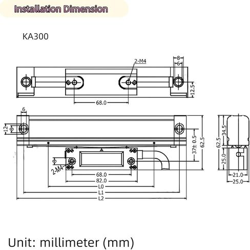 KA-300 0.005mm Optical Grating Ruler Sensor Linear Scale TTL 70mm~ 420mm，5um 270mm in Kuwait