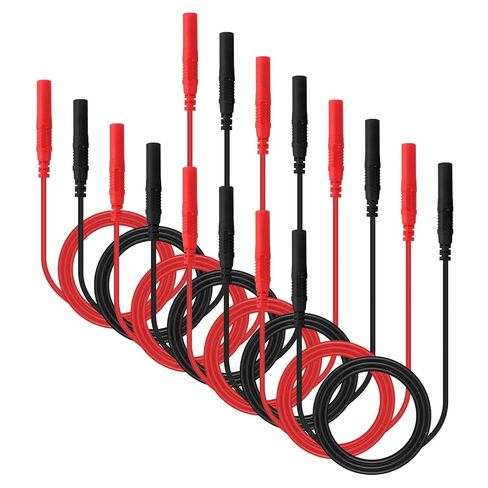 UMLIFE 8PCS Meter Test Lead Extension Male to Female Connector 4mm Banana Plug to Jack Heavy Duty Silicone Wires Multimeter Leads Probes in Kuwait