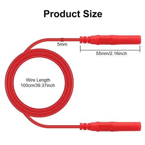 UMLIFE 8PCS Meter Test Lead Extension Male to Female Connector 4mm Banana Plug to Jack Heavy Duty Silicone Wires Multimeter Leads Probes in Kuwait