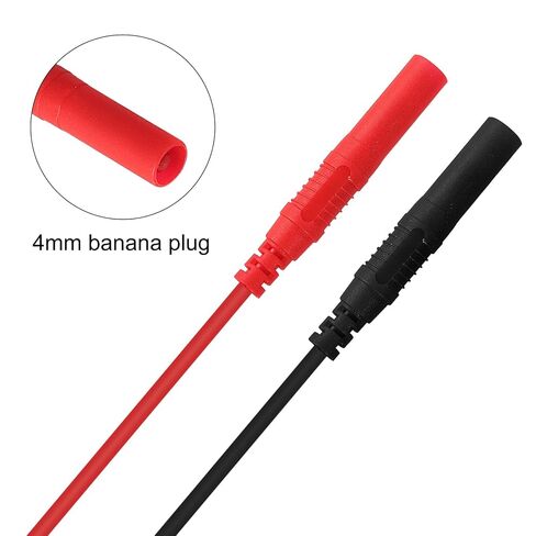 UMLIFE 8PCS Meter Test Lead Extension Male to Female Connector 4mm Banana Plug to Jack Heavy Duty Silicone Wires Multimeter Leads Probes in Kuwait